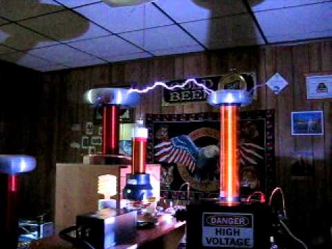 Two Tesla Coils - High Voltage Interactions