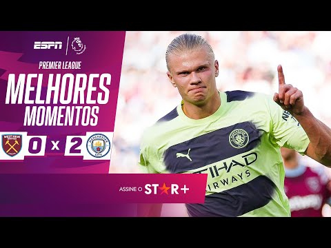 HAALAND ESTREIA NA PREMIER LEAGUE COM DOIS GOLS, E MANCHESTER CITY BATE WEST HAM | MELHORES MOMENTOS