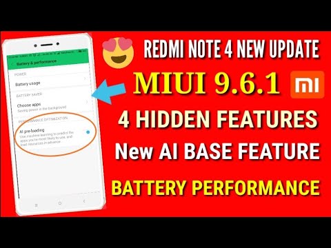 miui 9.6.1.0 NCFMIFD | 4 Hidden features | Redmi note 4 new update miui 9.6.1 | battery performance