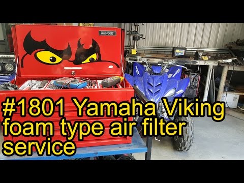 Yamaha Viking foam type air filter service #1801