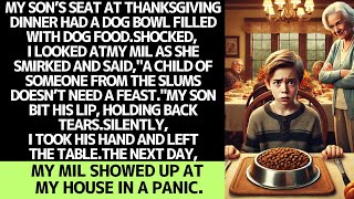 MY SON SAT AT THE THANKSGIVING TABLE, AND IN FRONT OF HIM… WAS DOG FOOD.