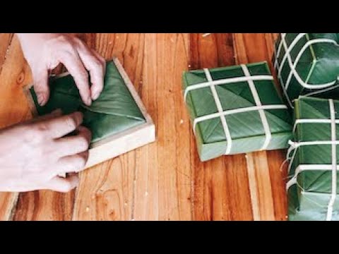 Cách gói bánh chưng bằng khuôn vuông góc đẹp đón tết nguyên đán 2021