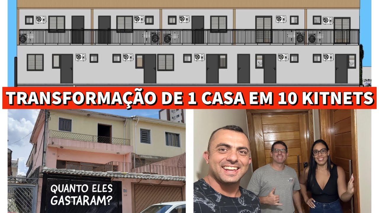 TOUR completo nas 10 KITNETS | Quanto custa transformar uma casa em várias kitnets?