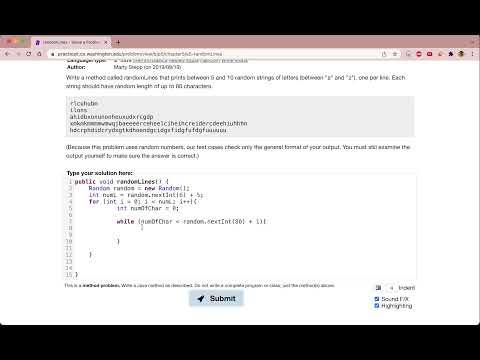 Exercise 5 5 Randomlines Java Tutorial Practice It
