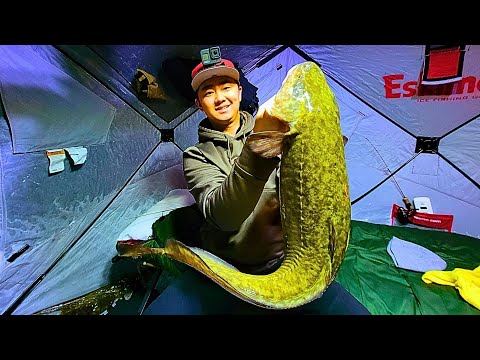 Burbot Fishing &amp; Ice Camping on Lake Diefenbaker Saskatchewan Canada