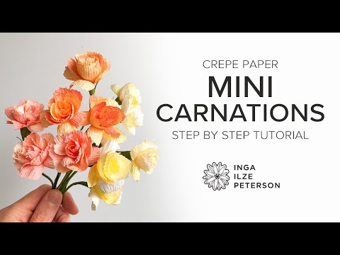 How to Make Crepe Paper Mini Carnation Filler Flowers Using Scraps! Step by Step Tutorial