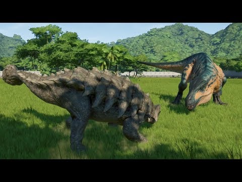 Ankylosaurus(Modified) VS 6 Acrocanthosaurus All Skins - Jurassic World Evolution