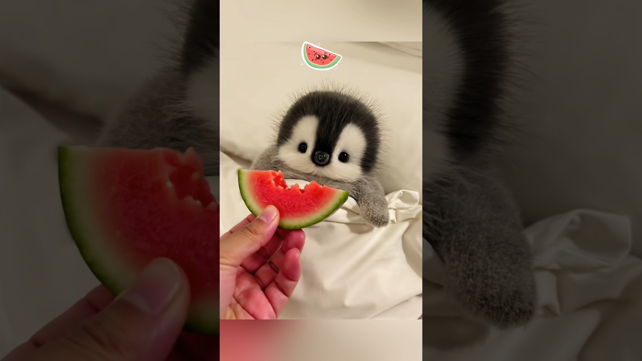 It's time to sleep but the little penguin is hungry #cute #adorable #penguin #cuteanimals #fluffy