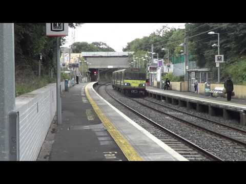 Iarnród Éireann Irish Rail 2 car DART 8100 EMU 8112 arrives at Harmonstown Station