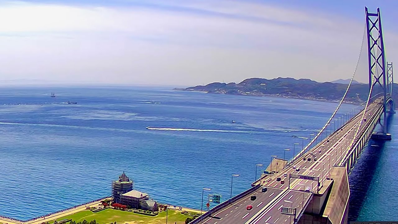 明石海峡大橋ライブカメラ拡大版 [6/28] Akashi-Kaikyo Bridge Zoom LIVE Camera Archive 神戸淡路鳴門自動車道 淡路島 大阪湾