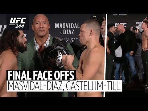 Every UFC 244 final face off with The Rock | Masvidal v Diaz, Gastelum v Till