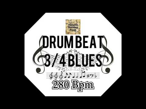 Blues Drum Beat l Metronome l Tempo 3/4 280 Bpm