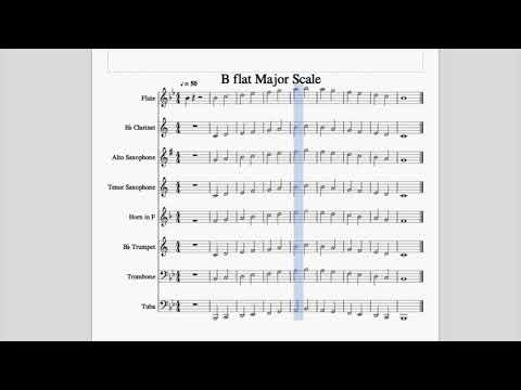 Bb Major Scale  - Concert Band Play Along