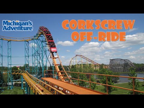 Off-ride footage of a Corkscrew train