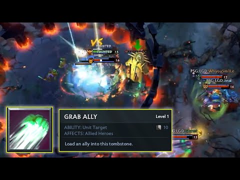PSG.LGD show NEW TECH Undying Aghs 'Grab Ally' save vs Duel & Static Storm