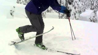 Backcountry skiing tip - Removing your Dynafit skins with skis on