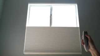 Demonstration Hunter Douglas Duette Architella Shades Top Down Bottom Up with Powerrise Platinum 2.1