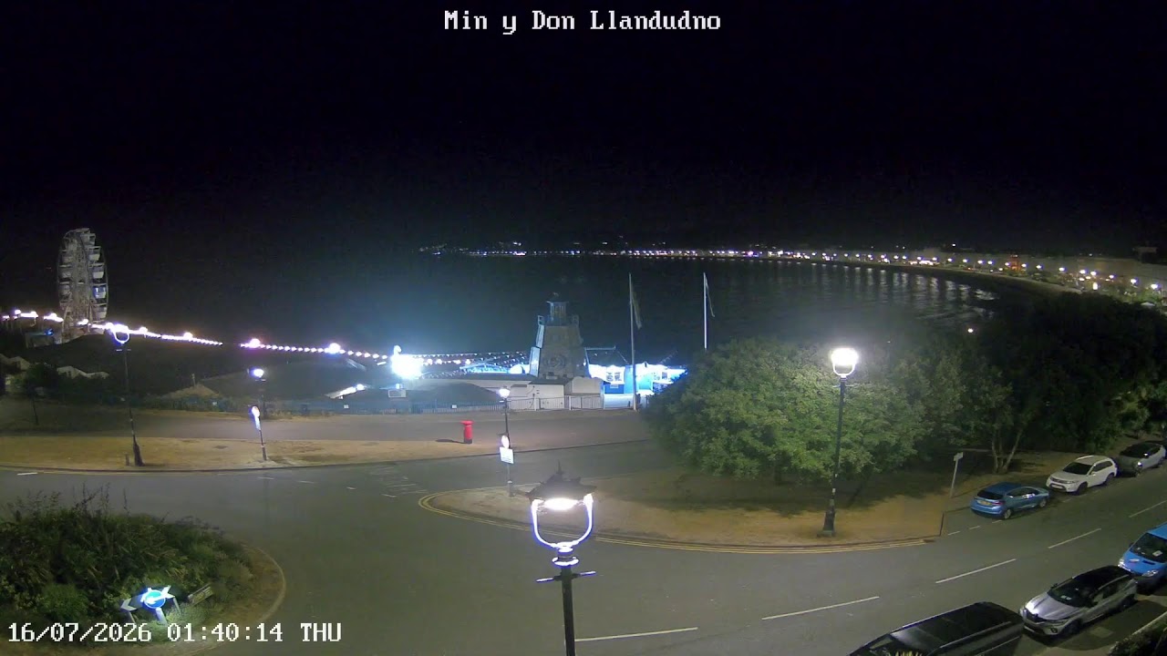Live webcam view of Llandudno North Parade Seafront Panorama