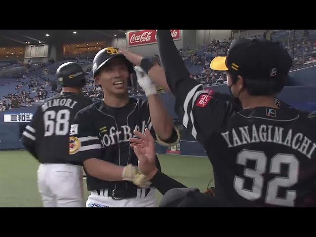 【5回表】ホークス・野村勇 プロ入り初の一発はバックスクリーンへの先制2ランホームラン!! 2022年4月21日 オリックス・バファローズ 対 福岡ソフトバンクホークス