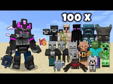 Giant Royal Guard vs All Minecraft Mobs x100