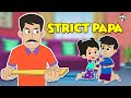 Strict Papa Dad Became Teacher Animated Stories English Cartoon Moral Stories PunToon Kids