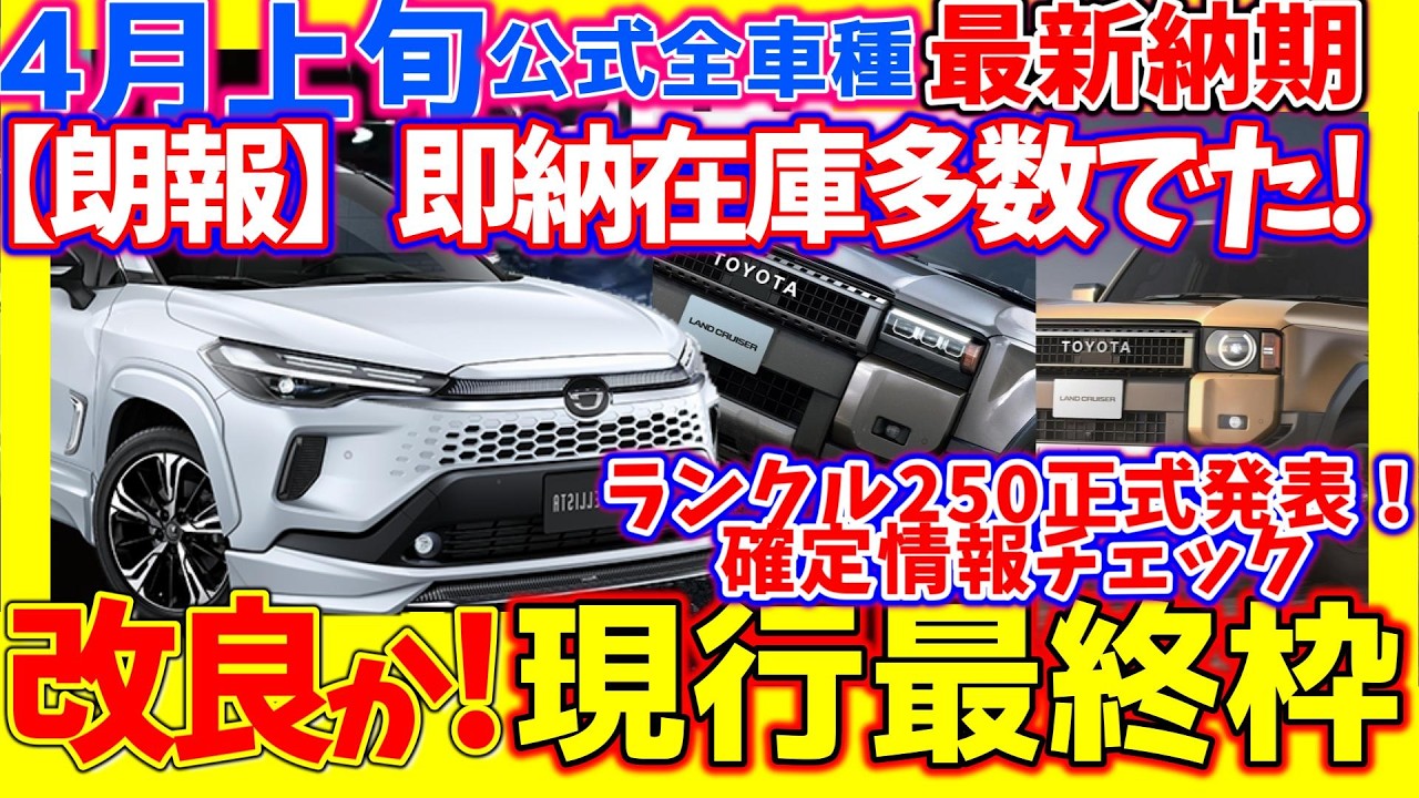 受注再開アリ！【即納情報多数！】遂に公式発表!ﾗﾝｸﾙ250＆FJ最新情報【4/6】受注停止間近＆先行商談注意点！