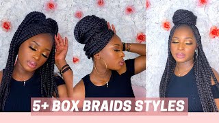 HOW TO STYLE BOX BRAIDS | 5+ EASY BOX BRAID HAIRSTYLES | APOLINA LINDA