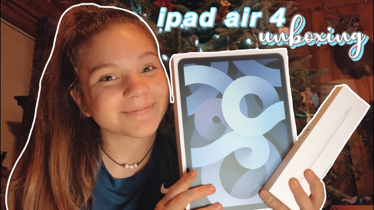 ipad air 4 & apple pencil 2 unboxing + setup 2020 🦋 // ipad air 4 sky blue 256 gb