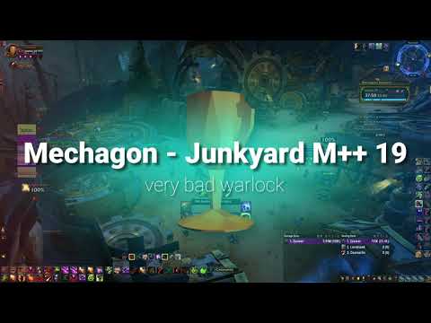 Mechagon Junkyard Mythic Dungeon Key 19++😲 Bad Destro Warlock :(
