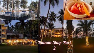 Daman trip|Episode 02|Jampore Beach|Silver Waves Luxury Resort stay!Lavish breakfast!Swimming time!