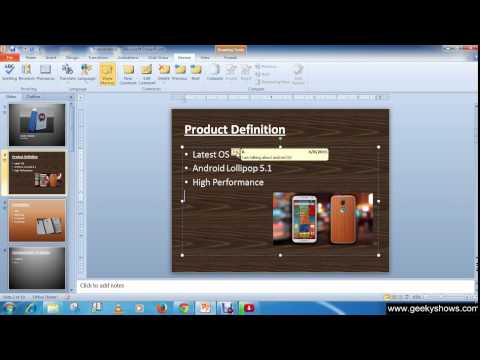 Microsoft PowerPoint 2010 Add Comment in Presentation