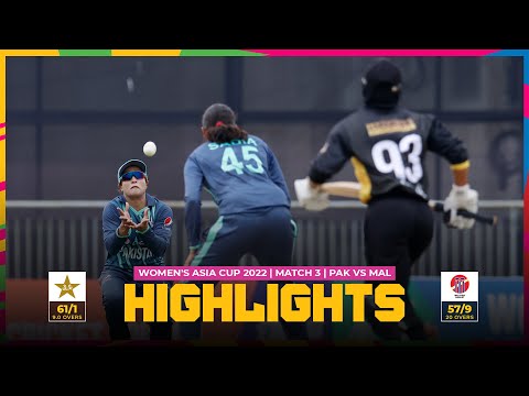 ACC | Women's Asia Cup 2022 | Match 3 | Pakistan vs Malaysia