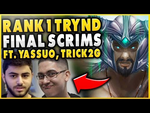 RANK 1 TRYNDAMERE FINAL TWITCH RIVALS 1V5 CARRY FT. YASSUO, TRICK2G - League of Legends