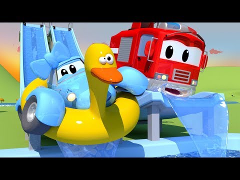 Patrula auto - Toboganul cu apa - Orasul Masinilor 🚓 🚒 Desene pentru copii