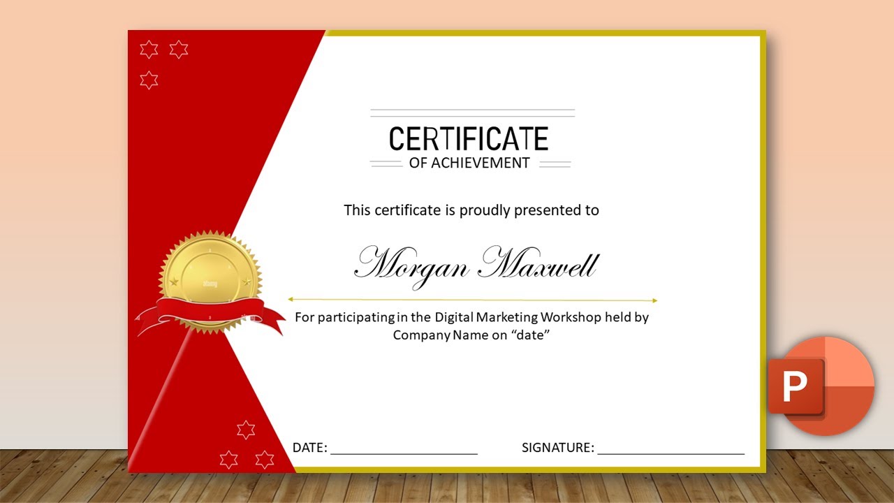 How to Make A4 Certificate of Achievement in PowerPoint