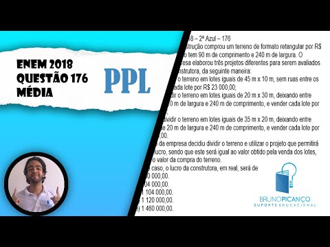 [ENEM 2018-PPL] Questão 176 📘#208-Área de figuras planas (Geometria)