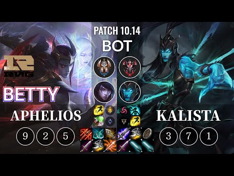 RNG Betty Aphelios vs Kalista Bot - KR Patch 10.14