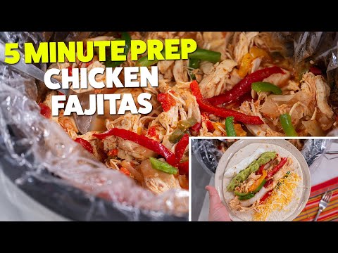 Easy Slow Cooker Chicken Fajitas | 5 Minute Meal Prep