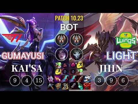 T1 Gumayusi Kai'Sa vs JAG Light Jhin Bot - KR Patch 10.23