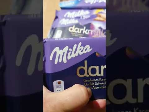 Milka/ Milka darkmilk/ Salted caramel Dark Chocolate with Alpenmilk Asmr Sweet