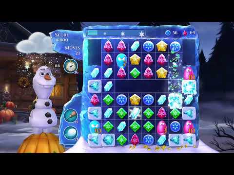 Frozen Free Fall: Snowball Fight, Summer Level 44, Walkthrough, No Power Ups, Excellent