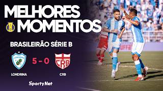 TUBARÃO NADOU DE BRAÇADA - Londrina 5x0 CRB - Melhores Momentos - Série B 