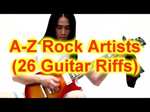 A-Z Alphabetical Rock [Genre/Style] Artists (26 Guitar Riffs) [Clear Sound & Video Quality 720P]