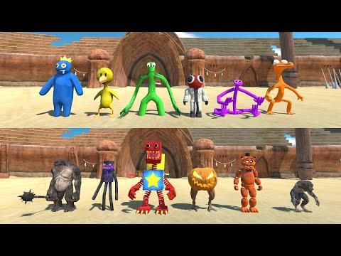 Team Rainbow Friends vs Team Enderman - Animal Revolt Battle Simulator