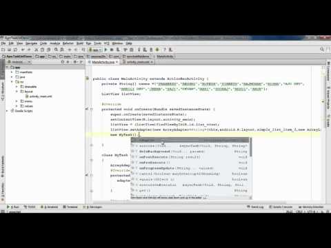 Android Studio Tutorial   66   AsyncTask with ListView example