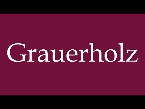 How to Pronounce ''Grauerholz'' Correctly in German