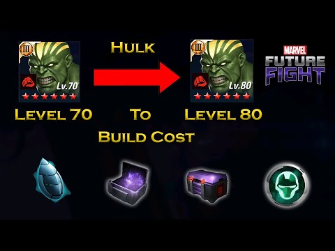 Hulk Level 70 to 80 Build Cost Information For Beginners - F 2 P - Marvel Future Fight