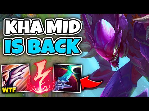 I HAD TO CARRY 4V5 WITH KHA'ZIX MID BUT THEN... - League of Legends
