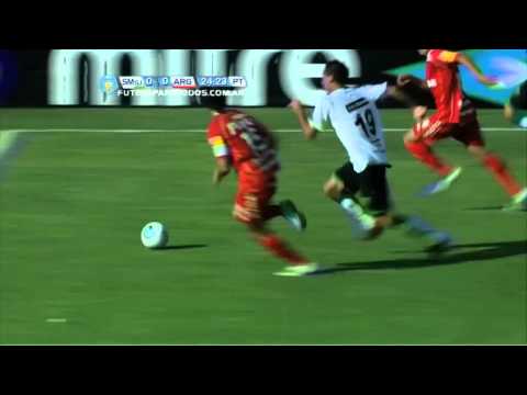 Remate desviado de Osorio. San Martín 0 - Argentinos 0. Fecha 13. Torneo Final 2013. FPT