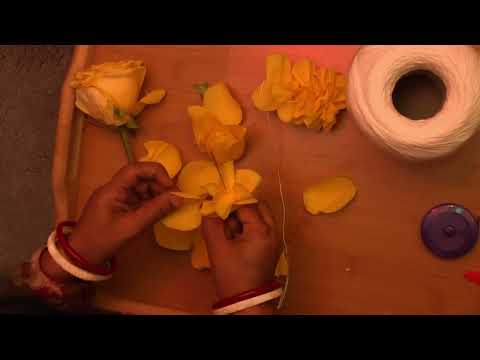 MAKING THE FLOWER GARLANDS WITH KRISHNA PRIYA DASI